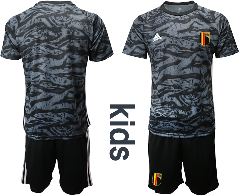 2021 European Cup Belgium black Youth goalkeeper soccer jerseys